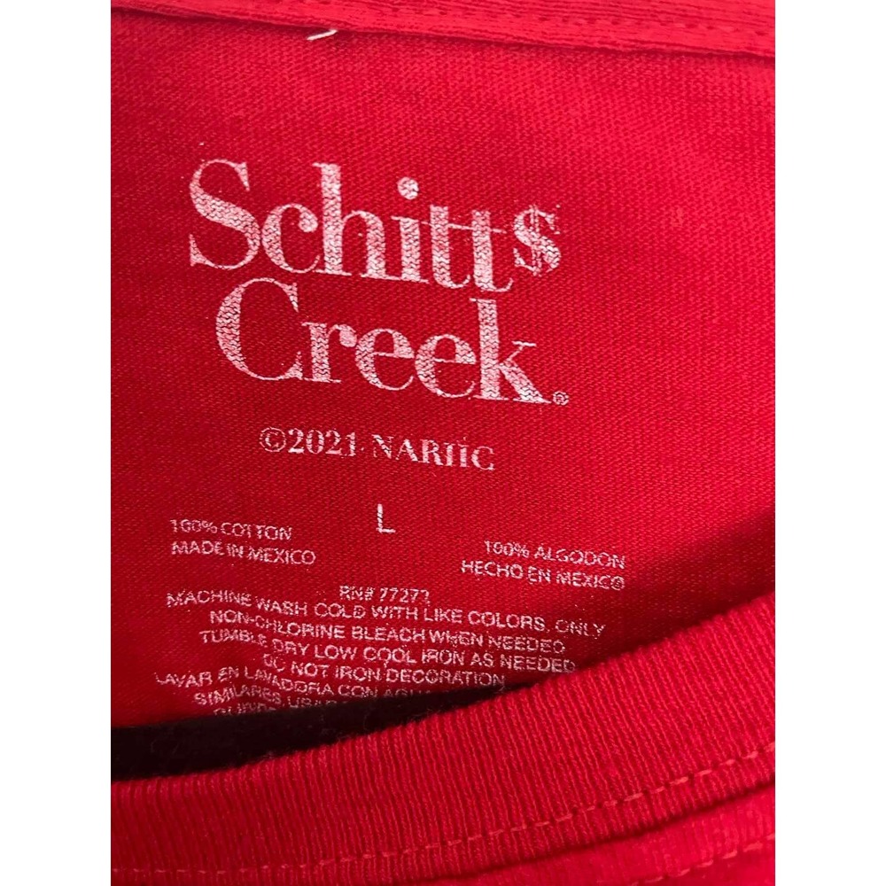 Schitts Creek Rosebud Motel Red Tee T-Shirt Short Sleeve TV Show Unique Size L - Picture 3 of 4